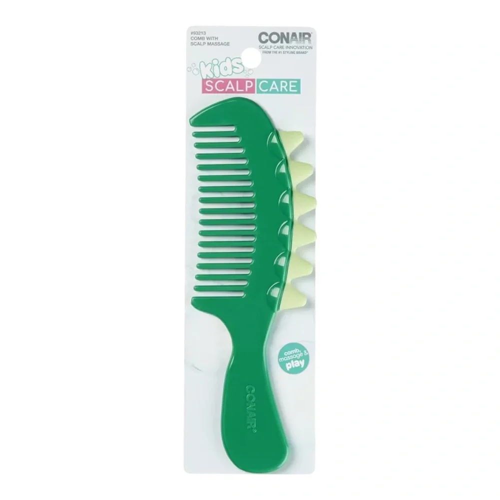 Conair Kids Green Comb w| Scales for Scalp Massage *BRAND NEW/ NEVER USED*